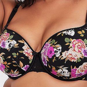 Torrid Black Skull Floral  Bra